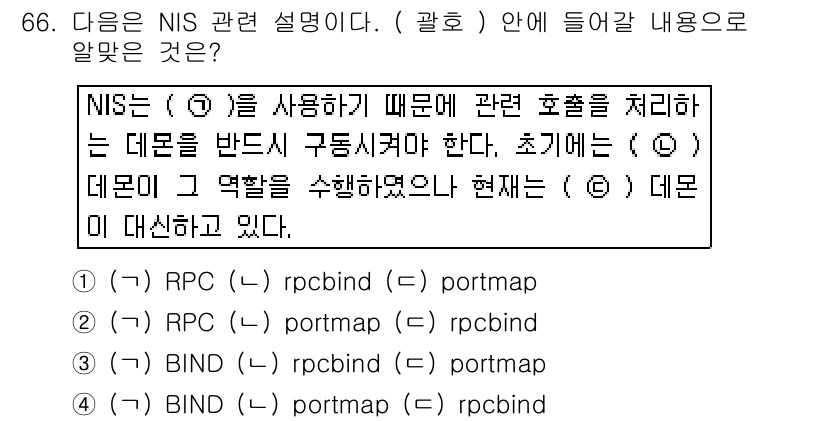 리눅스마스터_1급 2015년 66번 - 해당 자격증의 핵심 개념을 묻는 객관식 문제