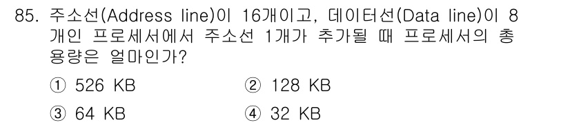 컴퓨터시스템기사(A형) 2015년 85번 - 해당 자격증의 핵심 개념을 묻는 객관식 문제