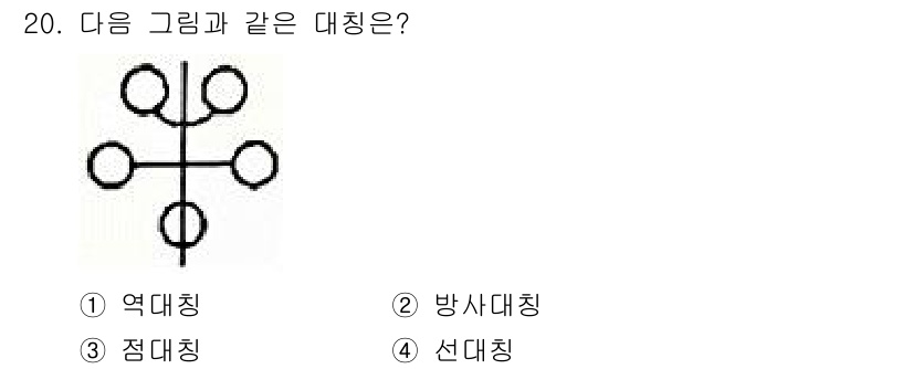 컴퓨터그래픽스기능사 2015년 20번 - 주어진 그림은 특정한 형태의 구조를 가진 도형입니다. 각 대칭의 정의에 ... 에 관한 핵심 기출문제