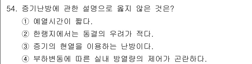 전산응용건축제도기능사 2015년 54번 - 해당 자격증의 핵심 개념을 묻는 객관식 문제