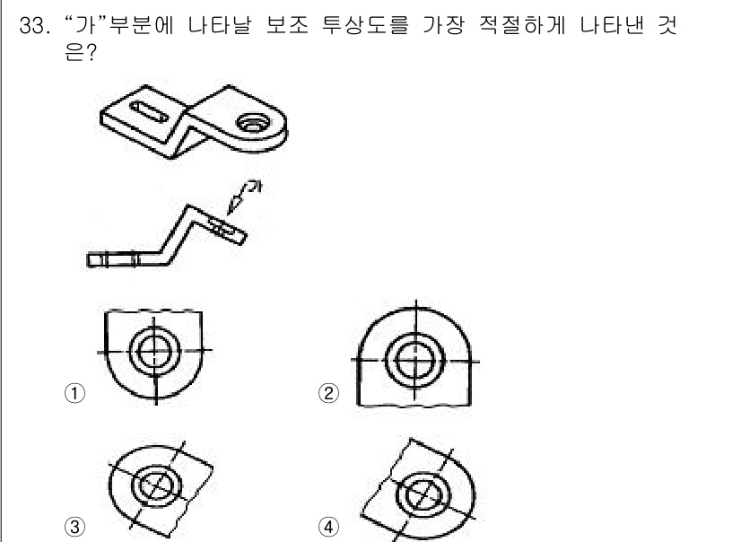 전산응용기계제도기능사 2015년 33번 - 이 문제에서 '가' 부분은 불필요한 부분을 제외하고 필요한 기능을 강조해... 에 관한 핵심 기출문제