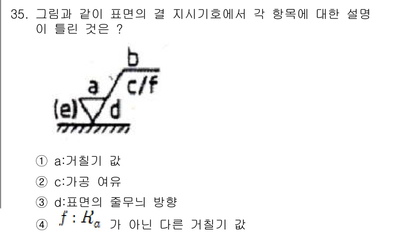 전산응용기계제도기능사 2015년 35번 - 주어진 문제는 그림의 각 항목에 대한 설명을 묻고 있습니다. 옵션 4인 ... 에 관한 핵심 기출문제