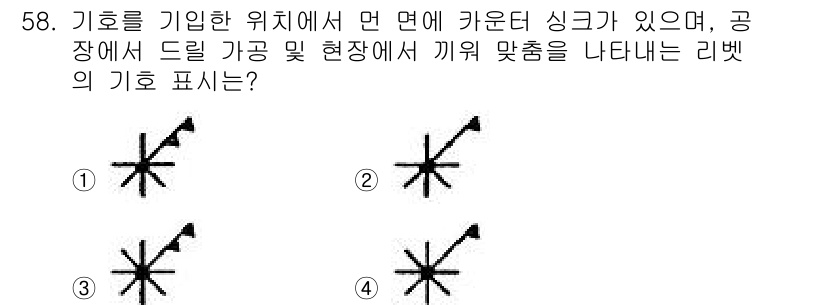 특수용접기능사 2015년 58번 - 주어진 문제는 기호에 대한 이해를 요구합니다. 제시된 기호 중에서 1번이... 에 관한 핵심 기출문제