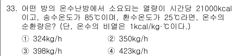 에너지관리기능사 2015년 33번 - 해당 자격증의 핵심 개념을 묻는 객관식 문제