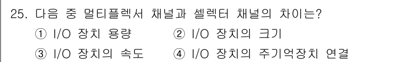 임베디드기능사 2015년 25번 - 멀티플렉스 채널은 여러 신호를 하나의 채널로 통합하여 전송하는 방식으로,... 에 관한 핵심 기출문제