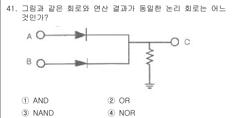 임베디드기능사 2016년 41번 - 문제에서 주어진 회로는 두 개의 NOT 게이트로 이루어진 구조이며, 이는... 에 관한 핵심 기출문제