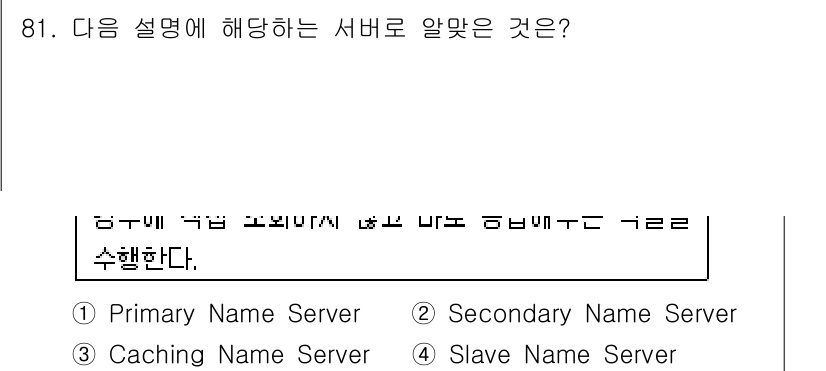 리눅스마스터_1급 2016년 81번 - . Slave Name Server

해설: Slave Name Serv... 에 관한 핵심 기출문제