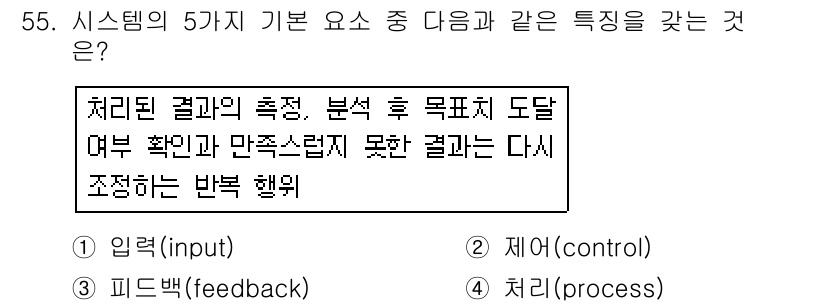 정보처리산업기사 2016년 55번 - 해당 자격증의 핵심 개념을 묻는 객관식 문제