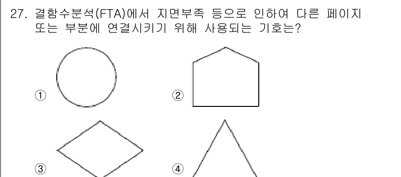 산업안전산업기사 2015년 27번 - FTA에서 지역부족 등으로 인해 다른 페이지나 부분에 연결시키기 위해 사... 에 관한 핵심 기출문제