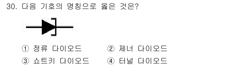 전자캐드기능사 2016년 30번 - 정답은 2. 제너 다이오드입니다. 제너 다이오드는 전압 조절 및 안정화 ... 에 관한 핵심 기출문제