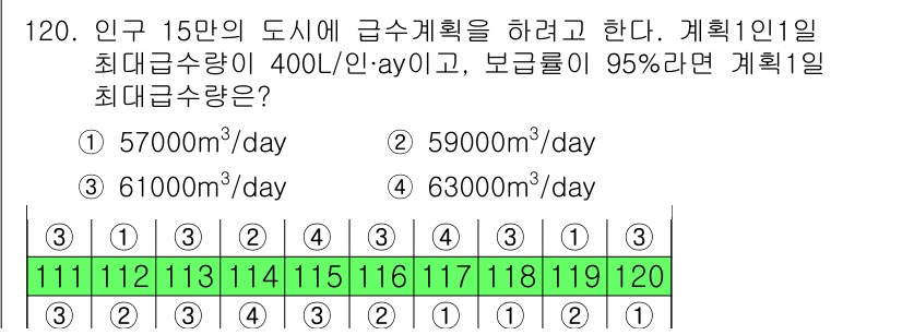 토목기사 2016년 120번 - 해당 자격증의 핵심 개념을 묻는 객관식 문제