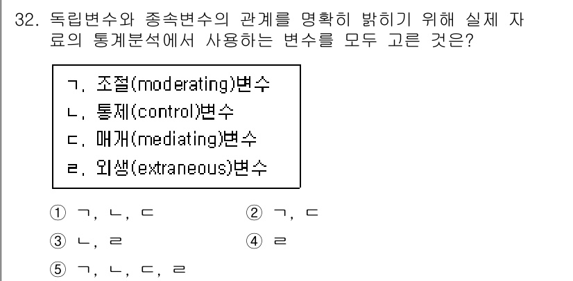 사회복지사_1급(1교시)(구) 2015년 32번 - . 조절(moderating)변수

조절변수란 독립변수와 종속변수 간의 ... 에 관한 핵심 기출문제