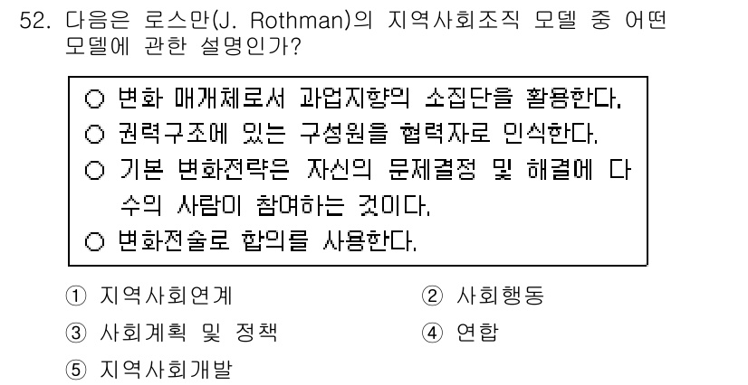 사회복지사_1급(2교시)(구) 2015년 52번 - . 기본 변화전략은 자신의 문제질적 및 해결에 다른 사람의 참여를 촉진하... 에 관한 핵심 기출문제