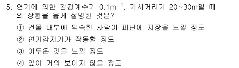 소방설비기사(기계분야) 2016년 5번 - 연기 저항에 의해 발생하는 압력차로 인해 불꽃이나 연기 이동 경로가 변경... 에 관한 핵심 기출문제