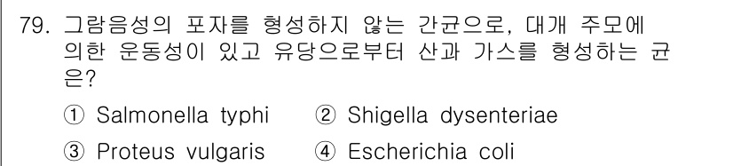 식품안전기사 2016년 79번 - Escherichia coli는 장내 세균으로, 특정 변종이 식중독을 일... 에 관한 핵심 기출문제