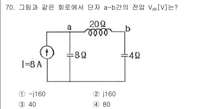 전기산업기사 2015년 70번 - 주어진 회로에서 a-b 간의 전압 \( V_{ab} \)를 구하기 위해 ... 에 관한 핵심 기출문제