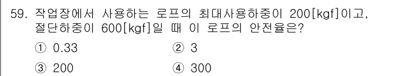 산업안전산업기사 2016년 59번 - 해당 자격증의 핵심 개념을 묻는 객관식 문제
