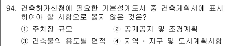 실내건축기사 2016년 94번 - . 지역 및 지구의 도시계획 사항은 건축허가 신청서가 아닌 도시계획 관련... 에 관한 핵심 기출문제