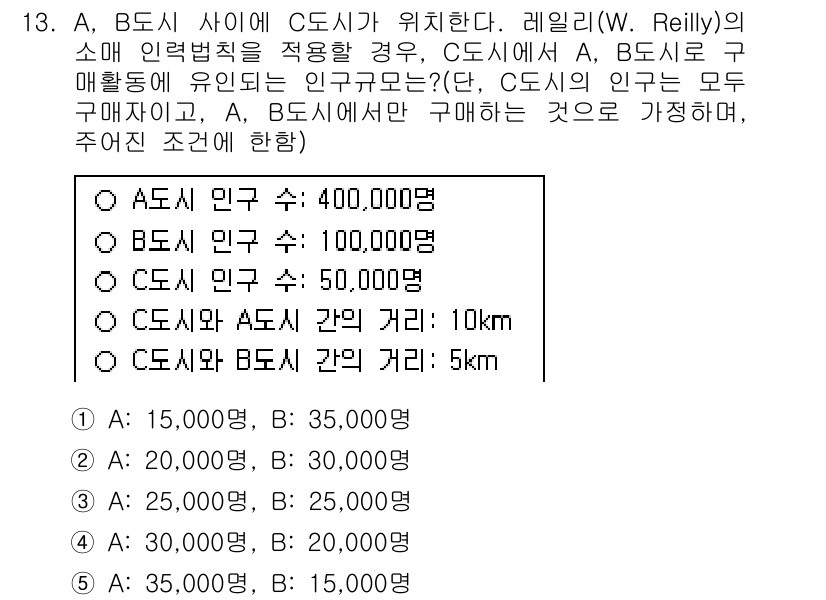 공인중개사_1차 2016년 13번 - 문제에서 주어진 조건에 따라 A와 B의 매매 목적과 거리에 따라 인근 주... 에 관한 핵심 기출문제