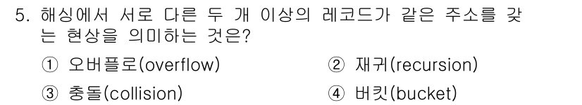 정보처리산업기사 2017년 5번 - 해당 자격증의 핵심 개념을 묻는 객관식 문제