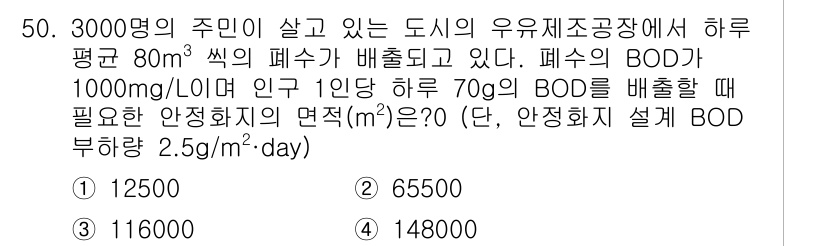 수질환경기사 2016년 52번 - 해당 자격증의 핵심 개념을 묻는 객관식 문제