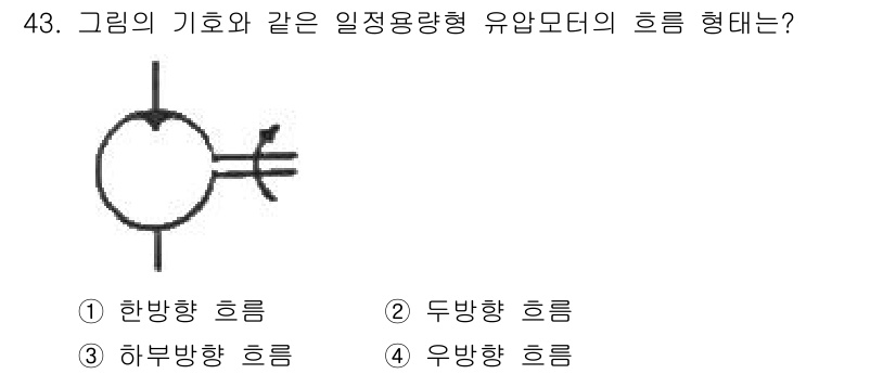 설비보전기능사 2016년 43번 - . 유압모터의 흐름 형태는 일반적으로 회전 방향을 기준으로 하며, 주어진... 에 관한 핵심 기출문제