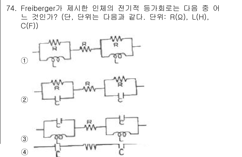 산업안전기사 2017년 74번 - Freiberger의 전기적 등가 회로는 주어진 회로에서 저항 R과 다양... 에 관한 핵심 기출문제