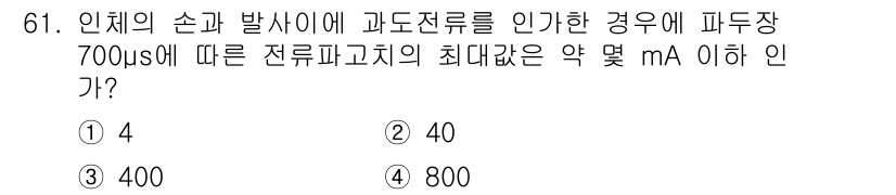 산업안전기사_필기 2017년 61번 - 과도전류는 전자기 유도 현상에 의해 발생하며, 파두장에 따른 전류의 크기... 에 관한 핵심 기출문제