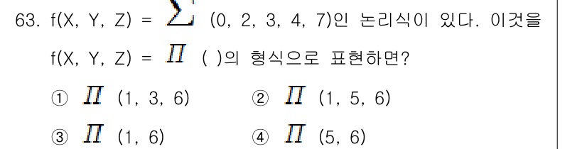 컴퓨터시스템기사(B형) 2016년 63번 - 해당 자격증의 핵심 개념을 묻는 객관식 문제