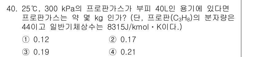소방설비산업기사(기계) 2015년 40번 - 해당 자격증의 핵심 개념을 묻는 객관식 문제