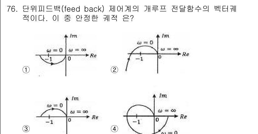전기공사기사 2017년 76번 - 피드백 제어 시스템에서는 안정성을 유지하기 위해 루프 전송함수의 극점이 ... 에 관한 핵심 기출문제