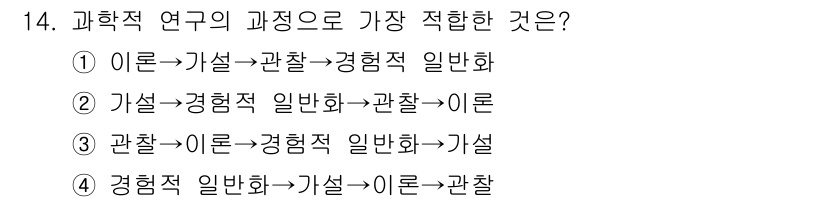 사회조사분석사_2급 2017년 14번 - 과학적 연구에서는 이론을 바탕으로 관찰을 통해 실험을 진행하고, 이를 통... 에 관한 핵심 기출문제