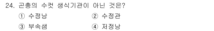 산림기사 2016년 24번 - 재정낭은 곤충의 수컷 생식 기관에 포함되지 않고, 주로 난소와 관련된 여... 에 관한 핵심 기출문제