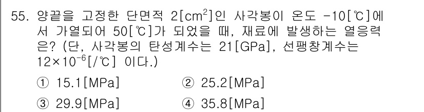 공유압기능사 2015년 55번 - 열역학 제2법칙에 따라, 고정된 면적과 온도의 변화에 따른 압력의 변화를... 에 관한 핵심 기출문제