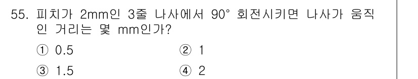 기계설계산업기사 2016년 55번 - 해당 자격증의 핵심 개념을 묻는 객관식 문제