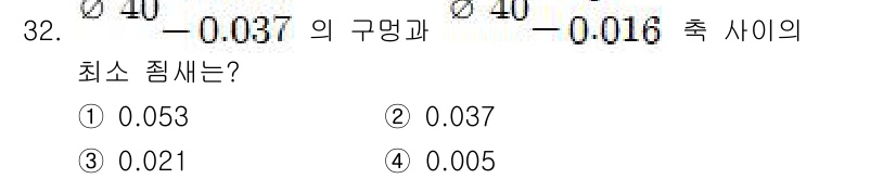 기계설계산업기사 2017년 32번 - 주어진 두 원의 반지름에 따라 최소 거리를 계산할 수 있습니다. 원의 중... 에 관한 핵심 기출문제