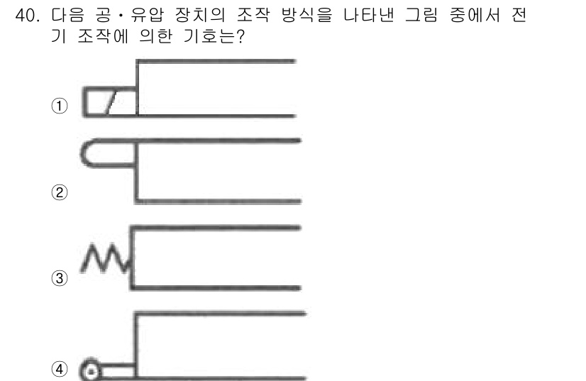 기계설계산업기사 2017년 40번 - 전기 조작에 의한 기호는 특정한 전자기기나 스위치의 작동 방식을 나타낸다... 에 관한 핵심 기출문제