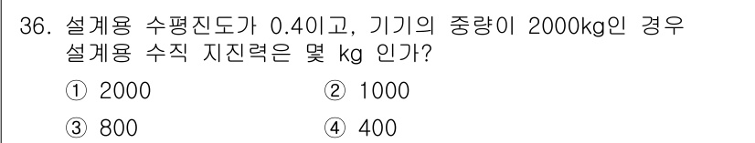 승강기기사 2016년 37번 - 해당 자격증의 핵심 개념을 묻는 객관식 문제
