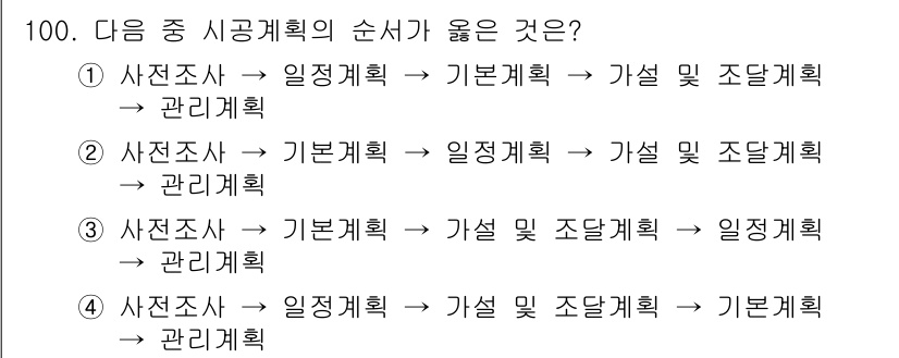 조경기사 2017년 101번 - 사전조사를 통해 필요한 정보와 요구사항을 명확히 한 후, 이를 바탕으로 ... 에 관한 핵심 기출문제