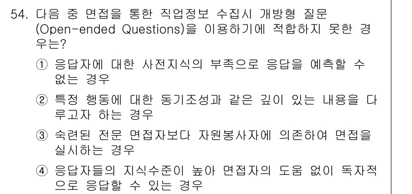 직업상담사_2급 2017년 54번 - 직업상담사는 자원봉사자와의 면접을 통해 심층적인 정보를 얻어야 하며, 이... 에 관한 핵심 기출문제