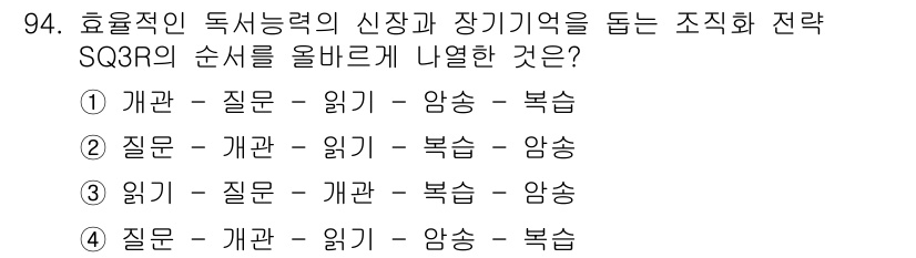 임상심리사_2급 2017년 94번 - 해당 자격증의 핵심 개념을 묻는 객관식 문제