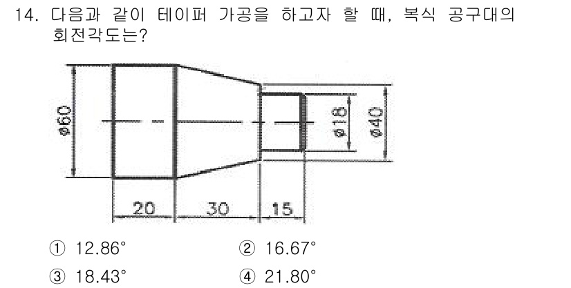 컴퓨터응용가공산업기사 2016년 14번 - 해당 자격증의 핵심 개념을 묻는 객관식 문제