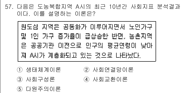 사회복지사_1급(2교시) 2018년 57번 - 정답 4번은 "사회복지관으로서의 역할"을 의미합니다. 여기서 주민의 공동... 에 관한 핵심 기출문제