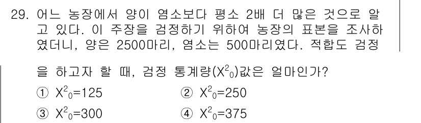 품질경영기사 2017년 29번 - 문제에서 제시된 정보에 따르면, 평균값이 2배 더 많다는 점과 양이 각각... 에 관한 핵심 기출문제