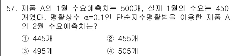 품질경영기사 2017년 59번 - 해당 자격증의 핵심 개념을 묻는 객관식 문제