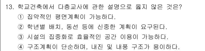 실내건축산업기사 2015년 13번 - . 시설의 집중화 효율적인 공간 이용이 가능하다.  

시설의 집중화는 ... 에 관한 핵심 기출문제