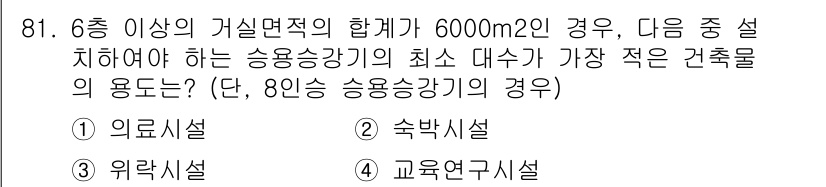 실내건축산업기사 2015년 81번 - 정답 4번 교육연구시설입니다. 6층 이상의 건축물에서 설계 요구에 따라 ... 에 관한 핵심 기출문제