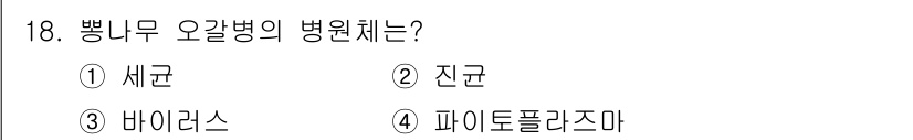 식물보호기사 2017년 18번 - 병나무 오갈병의 병원체는 진균입니다. 이 병은 주로 습한 환경에서 발생하... 에 관한 핵심 기출문제