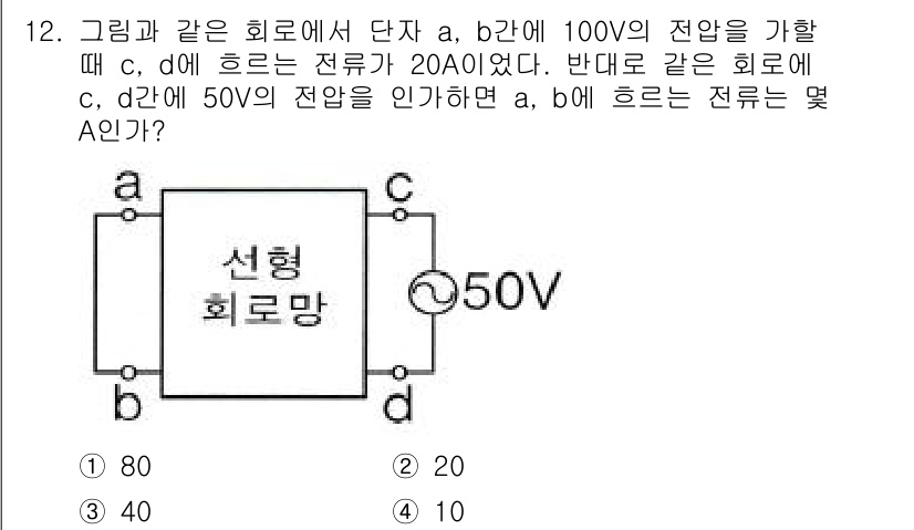 전자기능장 2018년 12번 - 회로에서 단자 a, b에 걸리는 전압은 회로망의 등가 전압을 고려해야 합... 에 관한 핵심 기출문제