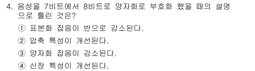 멀티미디어콘텐츠제작전문가 2016년 4번 - 해당 자격증의 핵심 개념을 묻는 객관식 문제